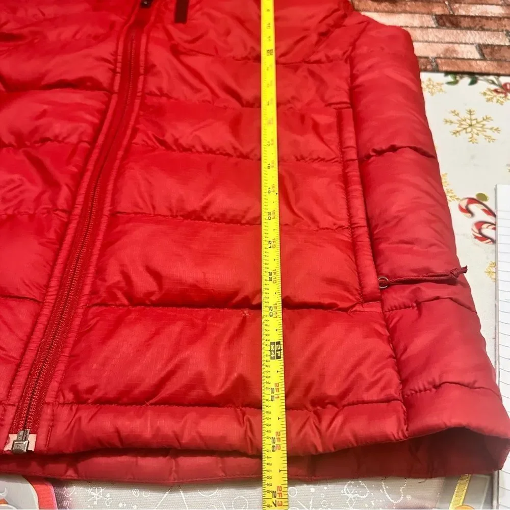 The North Face Puffer Red Full zip Vest M